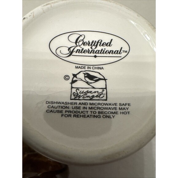 Susan Winget Certified International Gilded Wine (2) Mugs Grapes Vineyard Discon - Picture 5 of 7